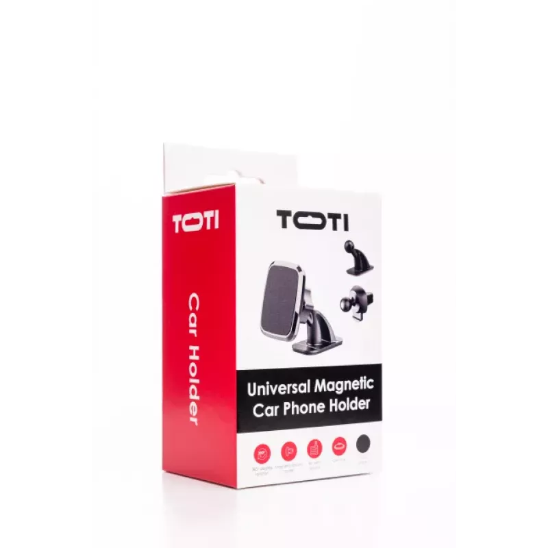 SEEK TOTI Magnetic Square Shape Car Holder with 3M Glue Mount, Black