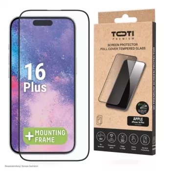 TOTI PREMIUM Premium Tempered Screen Protector Glass 3D Full Cover for Apple iPhone 16 Plus / 15 Plus