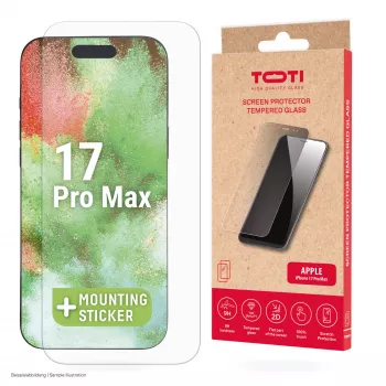 TOTI Tempered Glass 2D Screen Protector Full Cover for iPhone 17 Pro Max Transparent