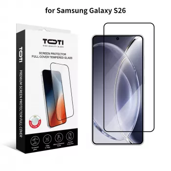 TOTI PREMIUM Tempered Glass 2.5D Screen Protector Full Cover for Samsung Galaxy S26