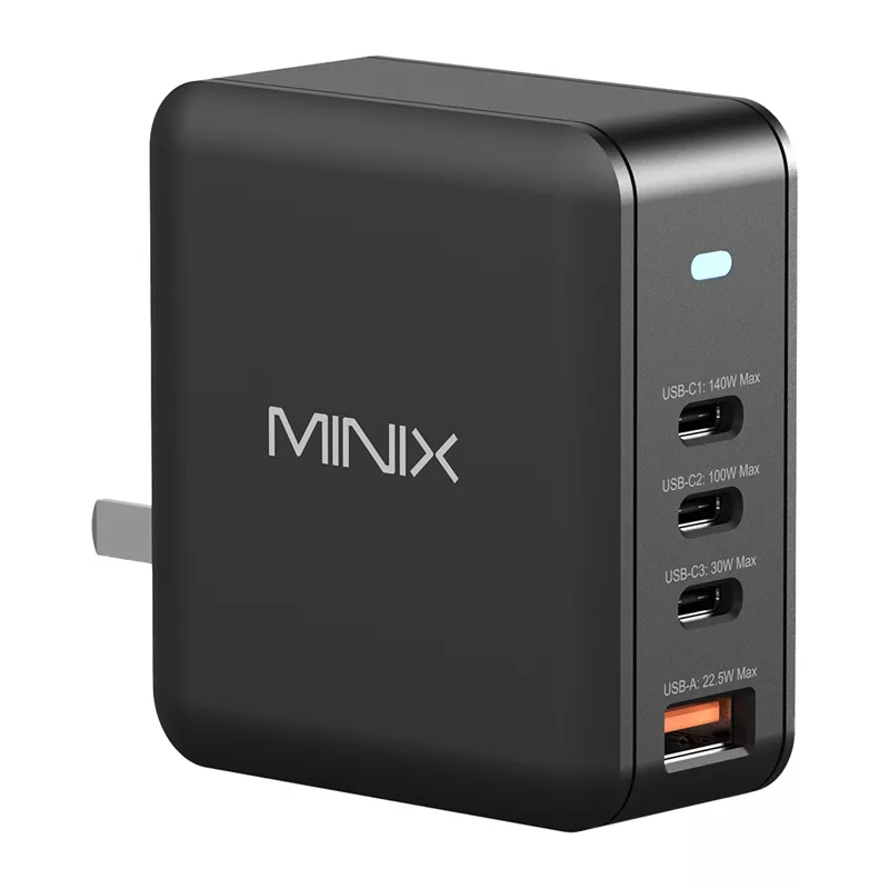 MINIX NEO-P165 GaN Wall Charger with 3x USB-C and 1x USB-A Ports 165W