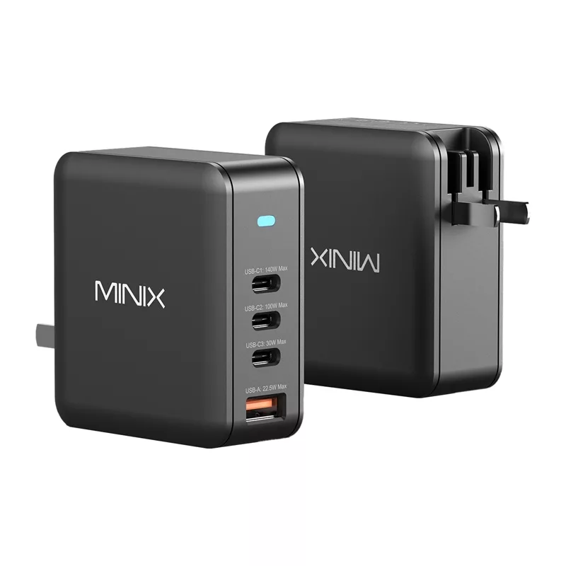 MINIX NEO-P165 GaN Wall Charger with 3x USB-C and 1x USB-A Ports 165W