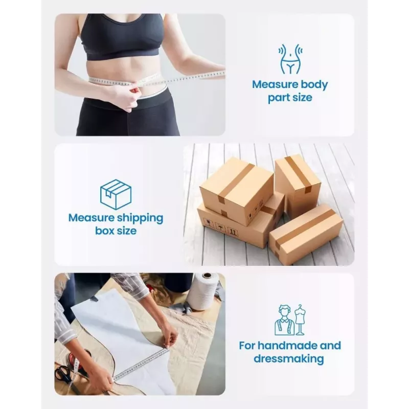 RENPHO Smart Tape Measure - Bluetooth Body Measuring Tape for BMI, Waist, Hip, Arm, Leg, Chest - Auto Retractable, LCD Display, Compatible with Renpho Health App, Apple Health, Google Fit, Samsung Health - Black