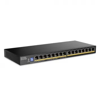 ZyXEL GS1100-16EPS 16-Port Gigabit Unmanaged PoE+ Switch with 135W Budget