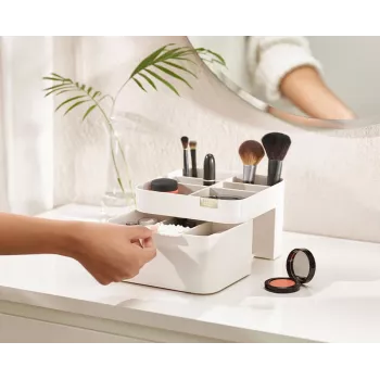 Joseph Joseph Viva Cosmetic Organiser with Drawer - White/Grey
