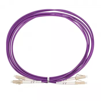 Extralink LC/UPC to LC/UPC Patch Cord, Multimode OM4 Duplex, 1m