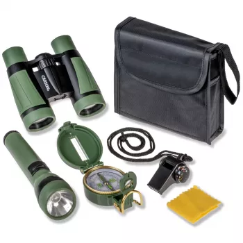 Carson AdventurePak HU-401 5x30 Binoculars with Compass, Flashlight, and Whistle