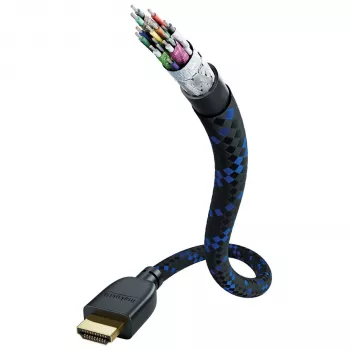 IN-AKUSTIK Premium Ultra High Speed HDMI 2.1 Cable with Ethernet 3m Triple Isolation Black/Blue 10K 120Hz