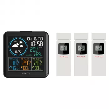 KIENZLE DCF Radio Controlled Weather Station with 3 Outdoor Sensors (15004)