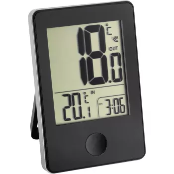 TFA POP Radio-Controlled Thermometer with Clock Black (30-3051-01)
