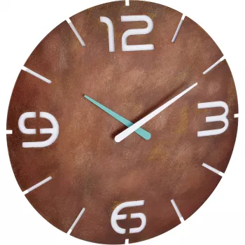 TFA Contour Radio-Controlled Wall Clock 35 cm Rust/White