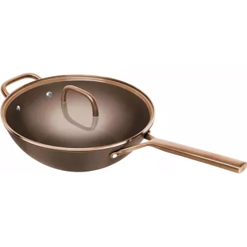 ZWILLING Milano Wok with Glass Lid 30 cm, Brown