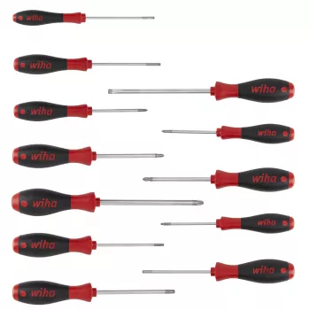 Wiha Screwdriver Set SoftFinish 12-Piece Slotted PH PZ TORX (302HK12)