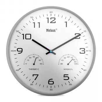 MEBUS 16182 Quartz Wall Clock White 25 cm