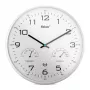 MEBUS 52841 Radio Controlled Wall Clock, Black Frame, White Dial, 30 cm