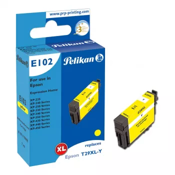 Pelikan E102 Compatible Ink Cartridge Yellow High (XL) Yield for Epson XP-450 XP-440 XP-430 XP-350 XP-340 XP-330 XP-250 XP-240 XP-235 1 Piece