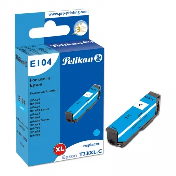 Pelikan E104 Compatible Ink Cartridge Cyan High Yield (XL) for Epson XP-530 XP-540 XP-630 XP-635 XP-640 XP-645 XP-710 XP-830 XP-900