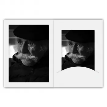 Daiber 11031 Portrait Photo Folders with Passepartout 13x18 cm White Silk 100 Pack