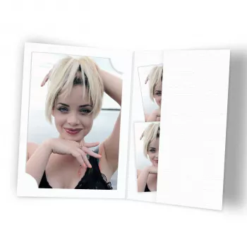 DAIBER Passport Photo Folders White 100 Pack for 3 Sizes