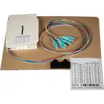 EFB-Elektronik Pre-assembled Splice Cassette with Color-coded LC Pigtails OS2 Single-mode 12 Fibers 2m