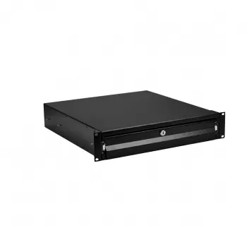 EFB 19 inch 2U Lockable Keyboard/Document Drawer, RAL 9005 Jet Black