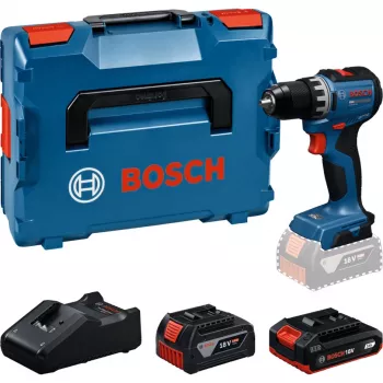 BOSCH Cordless Drill Driver GSR18V-52 with 2 Batteries 18 Volt 4.0 Ah and 2.0 Ah in L-BOXX (Retail)