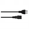 Kabelmeister Swiss Power Cord Type J SEV 1011 to IEC C13 Black 1.8m