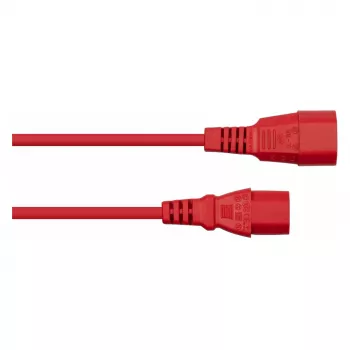Kabelmeister Power Extension Cable C14 to C13 Red 2m 1.00mm² H05VV-F