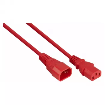 Kabelmeister Power Extension Cable C14 to C13 Red 2m 1.00mm² H05VV-F