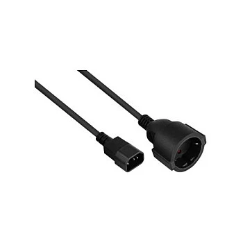 Kabelmeister Power Cable C14 to Schuko Female Black 1m