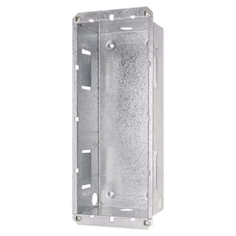 Behnke Series 20 Flush-Mounted Door Intercom Station, Silver, Stainless Steel, 1 Button, Analog