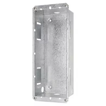 Behnke Series 20 Flush-Mounted Door Intercom Station, Silver, Stainless Steel, 1 Button, Analog