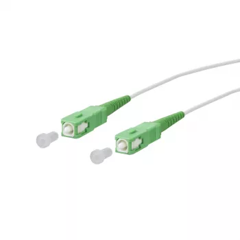 METZ CONNECT OpDAT Fiber Optic Patch Cable SC APC to SC APC OS2 Single-Mode Simplex 2.0 m White