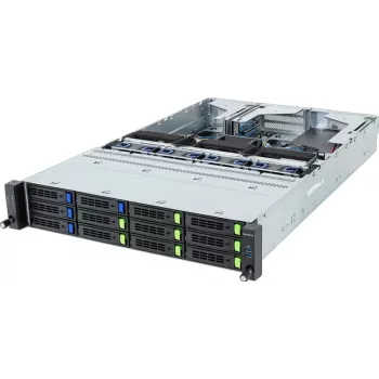 Gigabyte R263-Z35-AAL1 Rev. 3.x 2U Rack Server Barebone, Single SP5, AMD EPYC 9004, DDR5, 12x 3.5 inch Hot-Swap, 2x 1200W PSU
