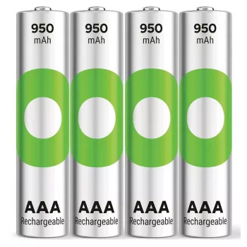 GP ReCyko Micro AAA NiMH Rechargeable Battery 950 mAh 1.2 V 4 Pack (GPRCK95AAA105C4)