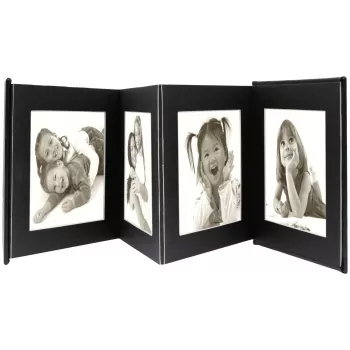 DEKNUDT Leporello Photo Album Black 8 Photos 10x15 cm Leather