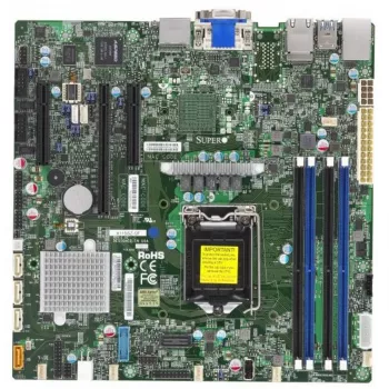 Supermicro X11SSZ-QF Micro-ATX Motherboard, LGA 1151, Intel C236, DDR4, Dual Gigabit LAN, IPMI, Onboard Graphics, HD Audio