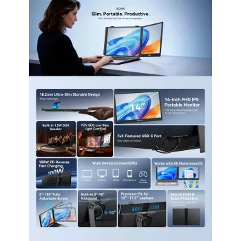 Blackview 14 Portable Monitor SCM5 - Full HD IPS USB-C