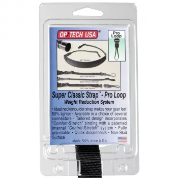 OP TECH Super Classic Strap Pro Loop Camera Strap Black Neoprene Nylon Leather 6.8 kg 109.2 cm