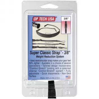 OP TECH Super Classic-Strap 3/8 Camera Strap - Neoprene, Nylon, Leather - Black - 6.8 kg Capacity - 129.5 cm Length