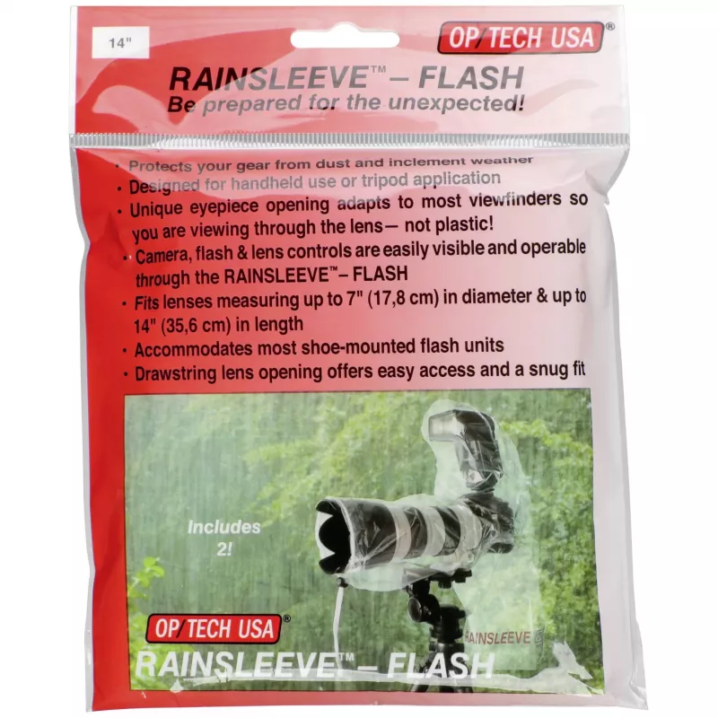 OP/TECH Rain-Sleeve Flash 2-Pack Transparent