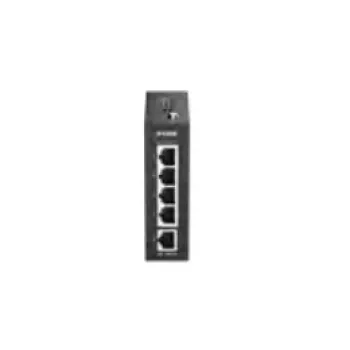 D-Link DIS-100E-05 Industrial Unmanaged Ethernet Switch, 5x 10/100Base-TX, DIN-Rail Mount, IP30