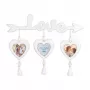 ZEP Delia Triple Photo Frame 3x9x9 cm Wood White Hearts RE366