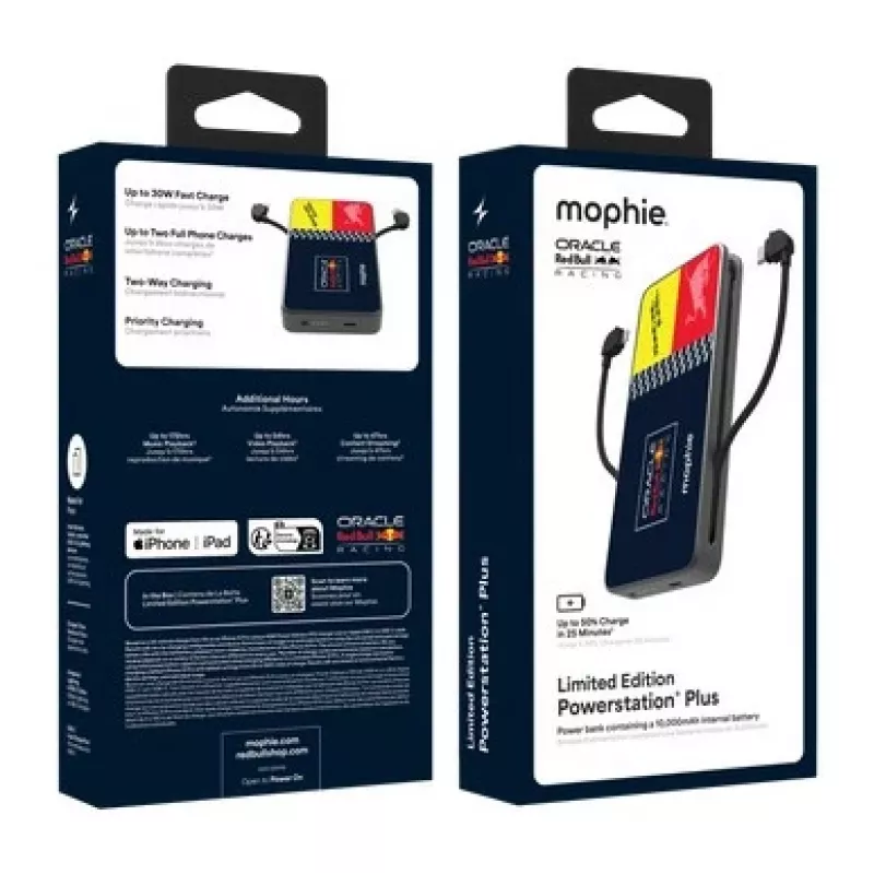 Mophie Powerstation Plus 10K Red Bull Racing 10000 mAh Power Bank with USB-C and Lightning