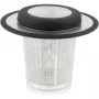 Bredemeijer Universal Tea Filter with Stacker/Lid, Small 1491 - Stainless Steel, Black, Fine Mesh