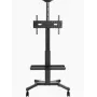 Vision VFM-F26W Mobile Display Floor Stand - Height Adjustment for One Person - Steel Stand Fits 55-100 inch Displays with VESA up to 800x600 - Crank Handle Height Adjustment - Tilt Adjustment - Large Shelf for Laptop or Videobar Included