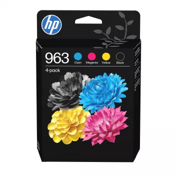 HP 963 CMYK Original Ink Cartridge 4-Pack (Black, Cyan, Magenta, Yellow) - Standard Yield