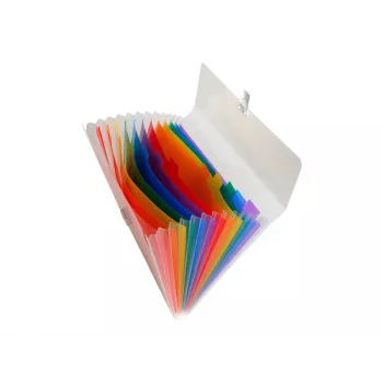 Exacompta Crystal Expanding File - 13 Compartments - A4 - Clear Transparent