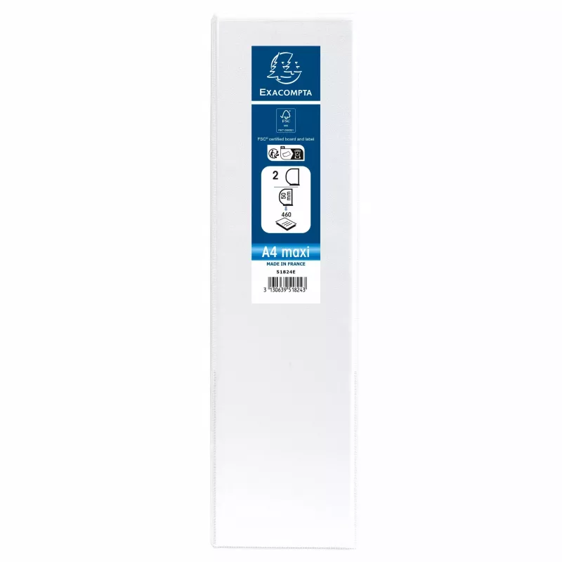 Exacompta Presentation Ring Binder A4 Maxi White 2 D-Ring 8700232