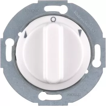 Hager WTE6161WG Blind/Shutter Rotary Switch 1-Pole Polar White Satin